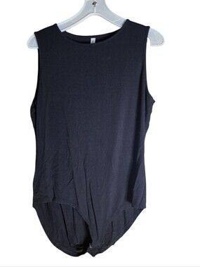Laolasi Black Sleeveless Bodysuit Tunic 3XL Rayon Blend Snap Crotch